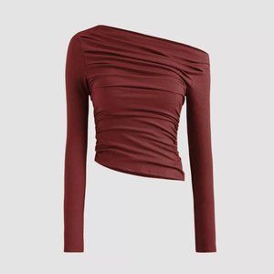 Asymmetrical long sleeve top